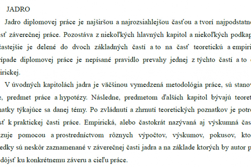 Diplomové práce - Jadro